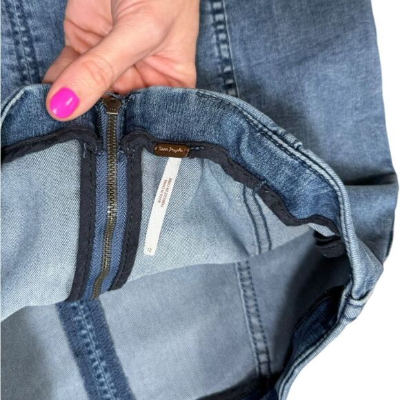 Free People Blue Modern Femme Stretchy Denim Casual Mini Skirt - Picture 6 of 8